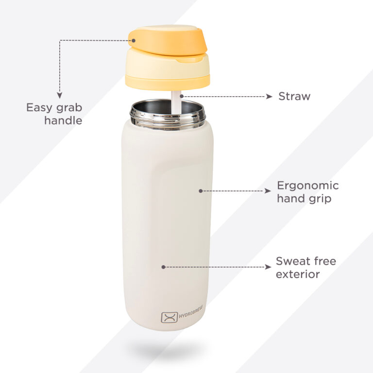 Hydrobrew - Sip Switch Stainless Steel Water Bottle - Soft Latte