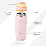 Hydrobrew – Sip Switch Stainless Steel Water Bottle – Pink Sorbet