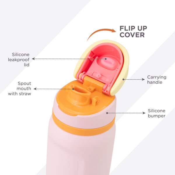 Hydrobrew – Sip Switch Stainless Steel Water Bottle – Pink Sorbet