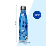 Hydrobrew –  Double wall Stainless Steel Water Bottle 500ML  – Azure Bloom