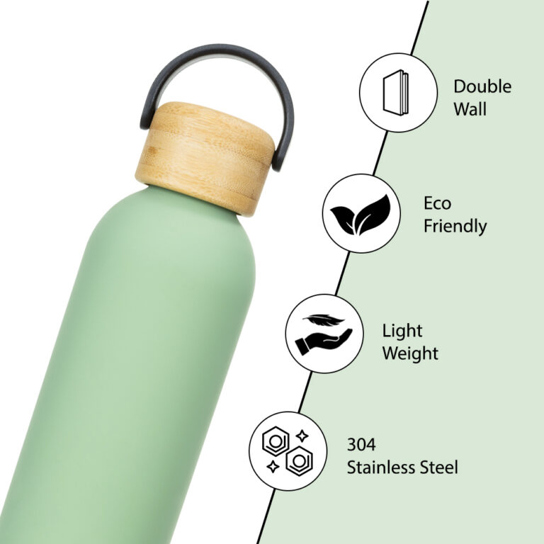 Hydrobrew - Double Wall Stainless Steel Water Bottle 500ML  - Olive Green