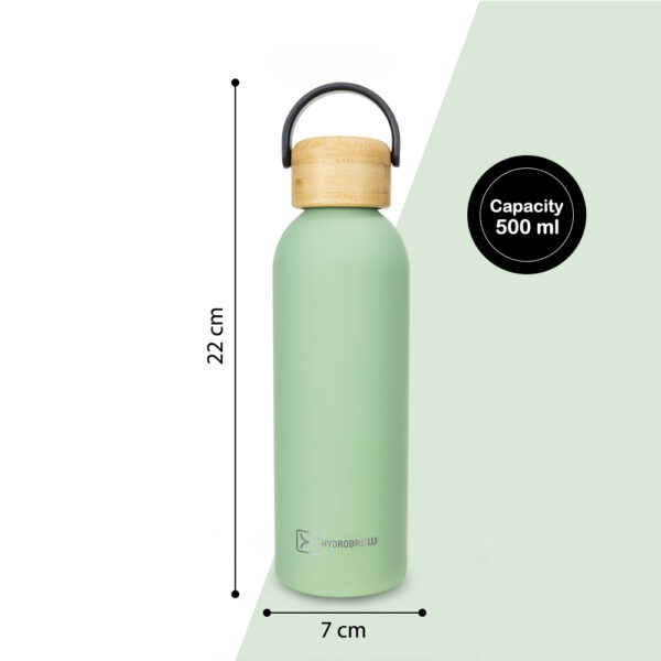 Hydrobrew – Double Wall Stainless Steel Water Bottle 500ML  – Olive Green
