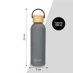Hydrobrew – Double Wall Stainless Steel Water Bottle 500ML  – Grey
