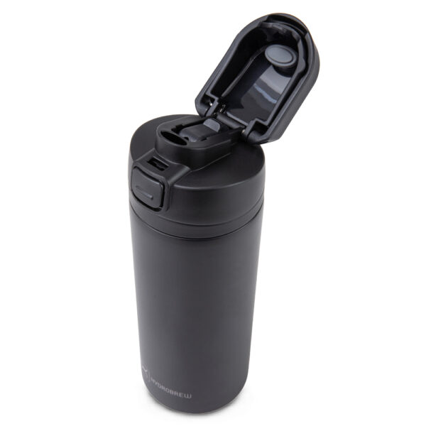 Hydrobrew – SipSwitch™ Insulated Water Bottle 720ml – Leakproof, Stainless Steel, Straw & Spout Lid -Carbon