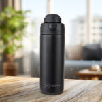 Hydrobrew – SipSwitch™ Insulated Water Bottle 720ml – Leakproof, Stainless Steel, Straw & Spout Lid -Carbon