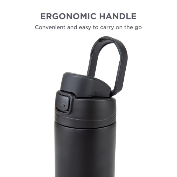 Hydrobrew – SipSwitch™ Insulated Water Bottle 720ml – Leakproof, Stainless Steel, Straw & Spout Lid -Carbon