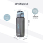 Hydrobrew – Sip Switch Tritan Water Bottle 1000ml Leakproof, BPA Free, Straw & Spout Lid- Graphite
