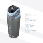 Hydrobrew – Sip Switch Tritan Water Bottle 1000ml Leakproof, BPA Free, Straw & Spout Lid- Graphite