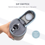 Hydrobrew – Sip Switch Tritan Water Bottle 1000ml Leakproof, BPA Free, Straw & Spout Lid- Graphite