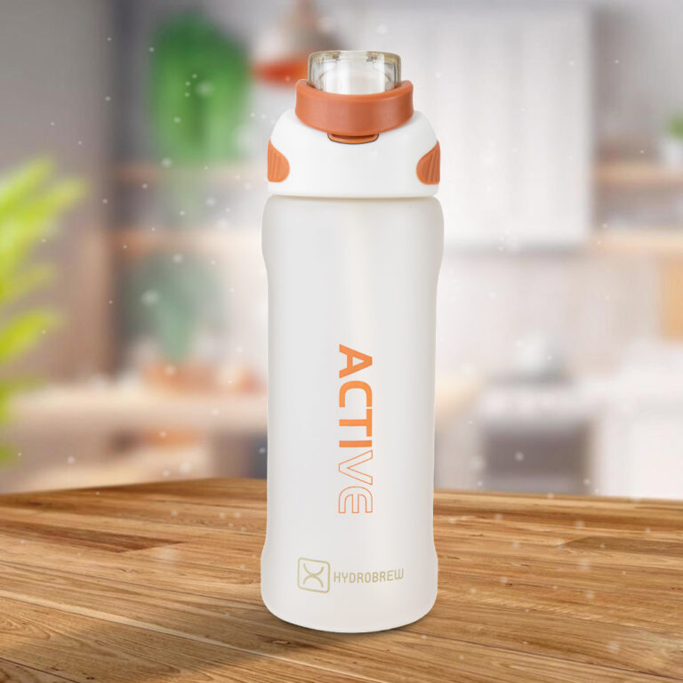 Hydrobrew - Sip Switch Tritan Water Bottle 1000ml Leakproof, BPA Free, Straw & Spout Lid- Ivory Terracotta