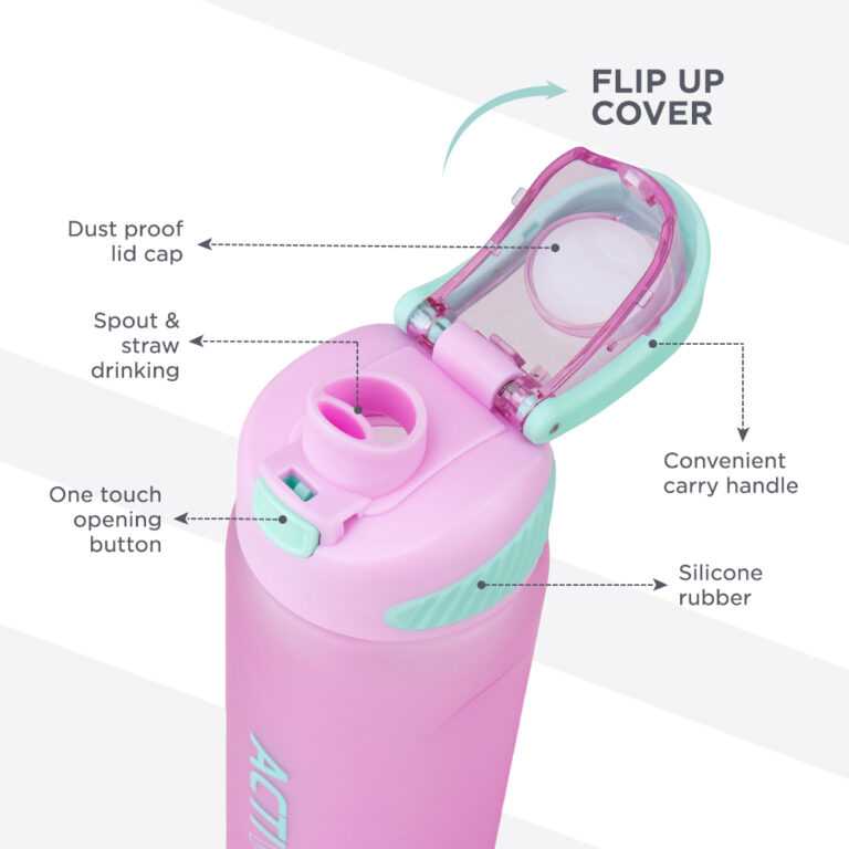 Hydrobrew - Sip Switch Tritan Water Bottle 1000ml Leakproof, BPA Free, Straw & Spout Lid- Orchid Mist