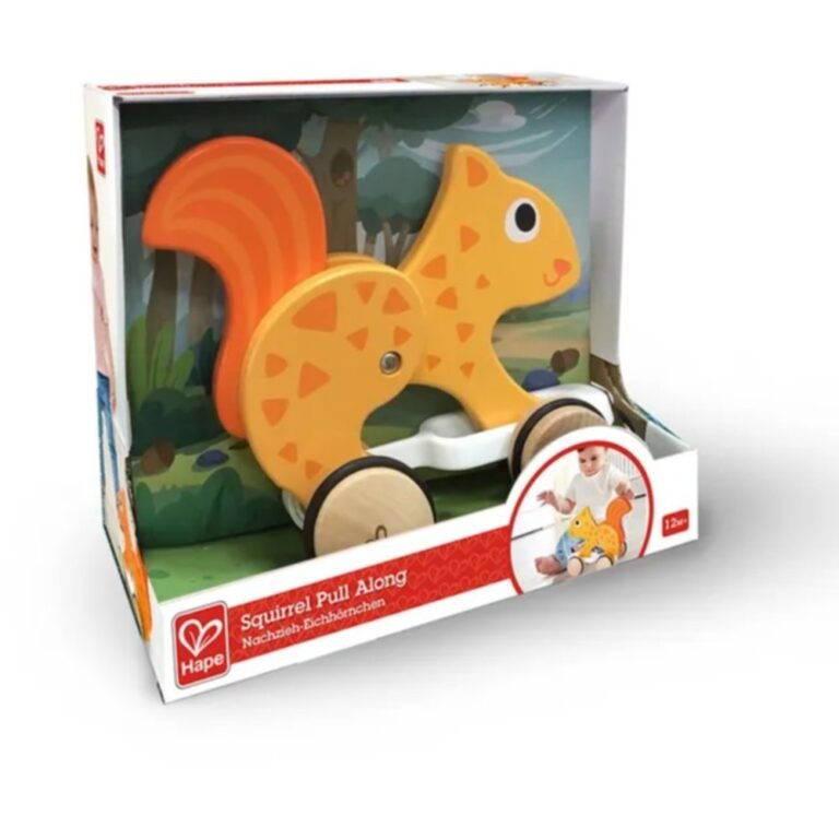 Hape - Push and Pull Squirrel Wooden Pull Along Toy