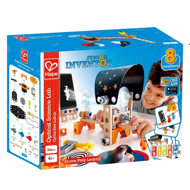 Hape - Junior Inventor Optical Science Lab Wooden Playset 53pcs