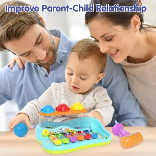 Hola – Pop ‘N Play Music Center 3in1 Montessori Toy, Pounding Game 12 +