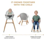 Kinderkraft – 2-in-1 Fini 2 Baby High Chair – Grey