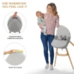 Kinderkraft – 2-in-1 Fini 2 Baby High Chair – Grey