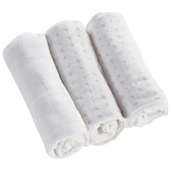 Kinder Valley – White 3 Pack Muslin Cloths