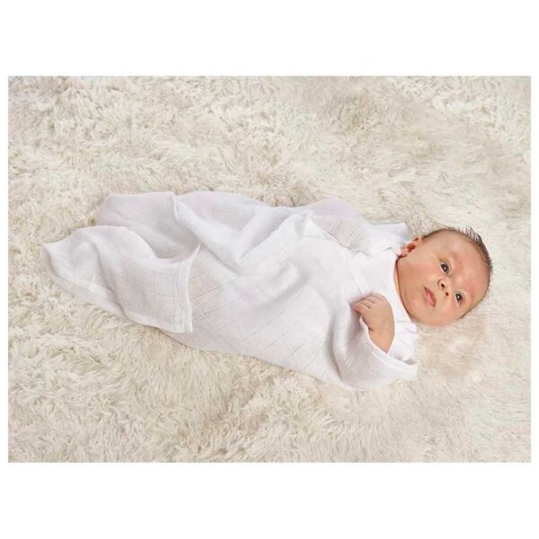 Kinder Valley – White 3 Pack Muslin Cloths