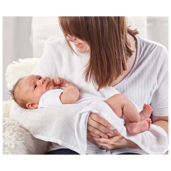 Kinder Valley – White 3 Pack Muslin Cloths