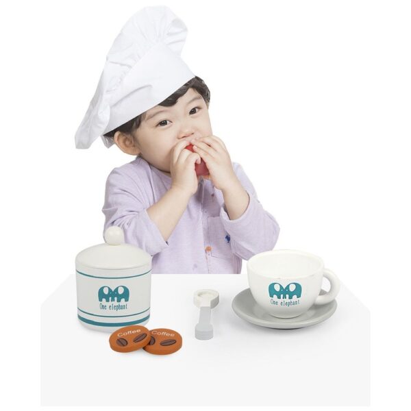 Little Angel – Kids Wooden Coffee Machine Station Playset – 12pcs