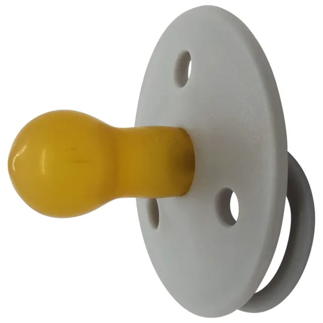 Mininor - Round Pacifier Latex 0M - Grey Seal - 2pcs