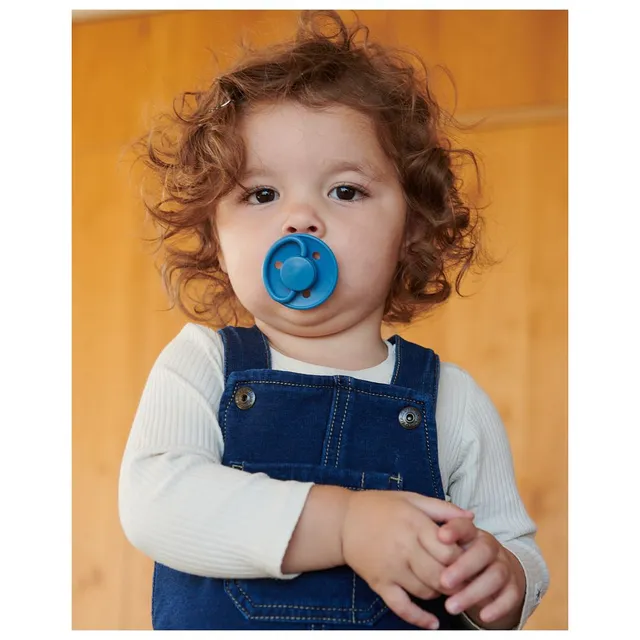 Mininor - Round Pacifier Latex 6M - Blue Whale