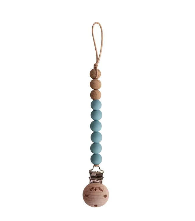 Mushie - Pacifier Clips Eva Cadet Blue