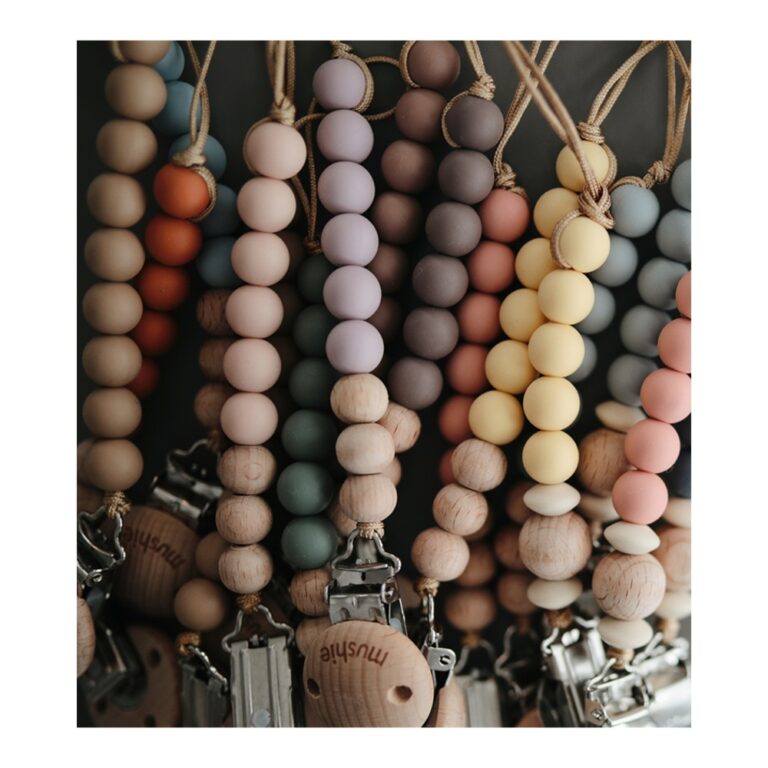 Mushie - Pacifier Clips Halo Blush