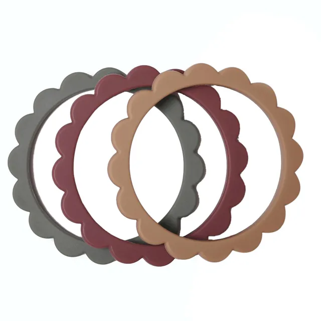 Mushie - Flower Bracelet 3-Pack Berry/Dried Thyme/Natural