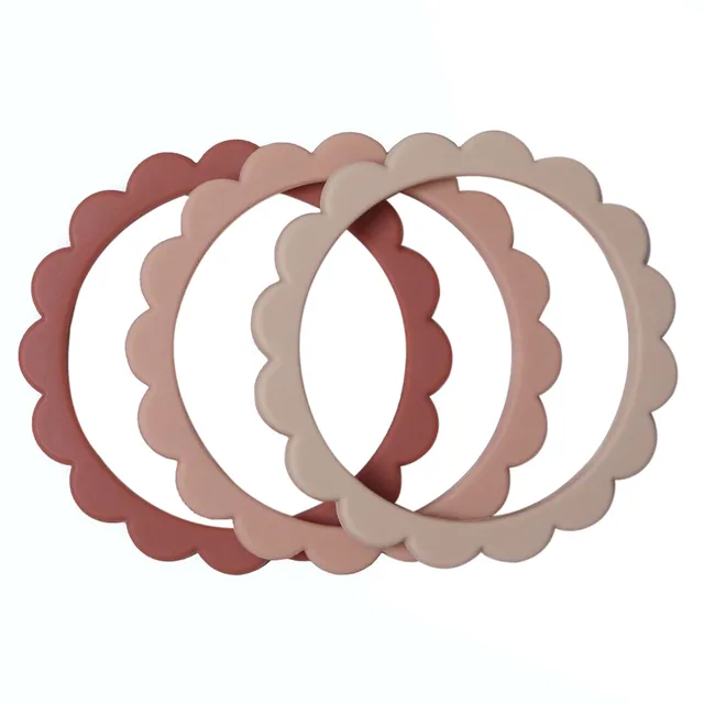 Mushie - Flower Bracelet 3-Pack Blush/Rose/Shifting Sand
