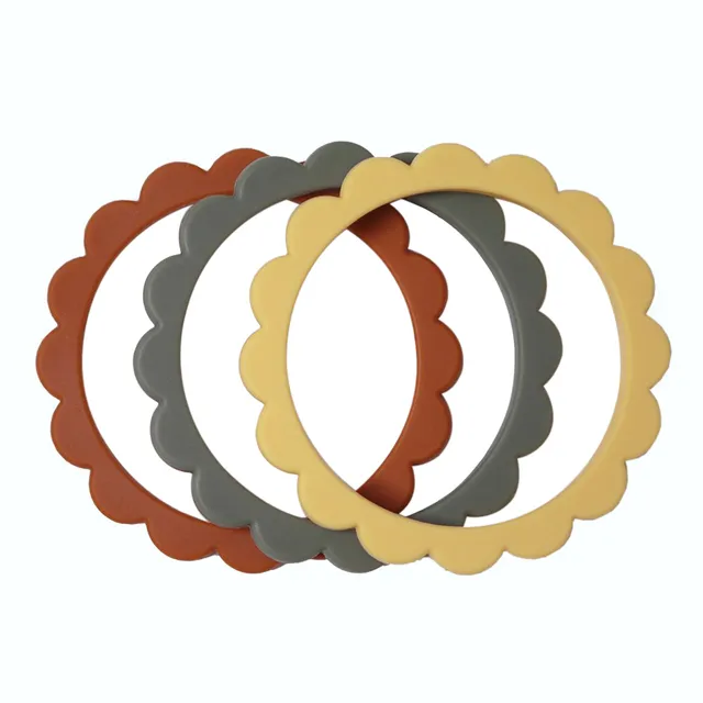 Mushie - Flower Bracelet 3-Pack Clay/Dried Thyme/Sunshine