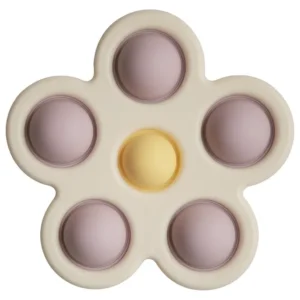 Mushie – Flower Press Toy (Soft Lilac/Daffodil/Ivory)