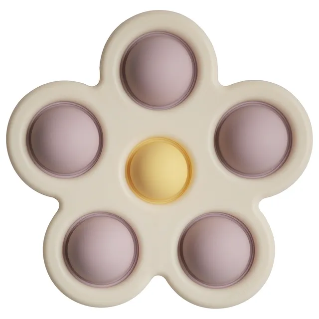 Mushie - Flower Press Toy (Soft Lilac/Daffodil/Ivory)