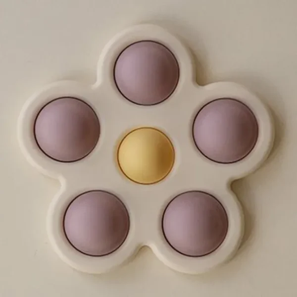 Mushie – Flower Press Toy (Soft Lilac/Daffodil/Ivory)