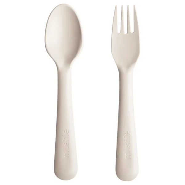 Mushie – Fork & Spoon Ivory