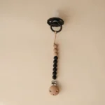 Mushie – Pacifier Clips Eva Black