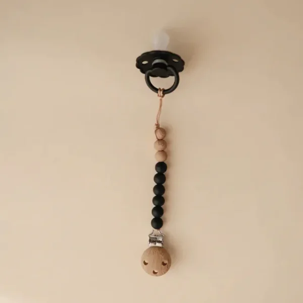 Mushie – Pacifier Clips Eva Black