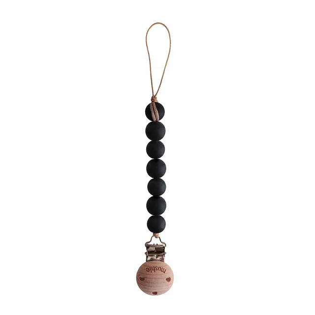 Mushie - Pacifier Clips Halo Black