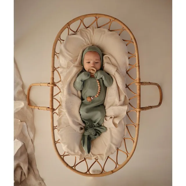 Mushie - Ribbed Baby Bonnet Roman Green
