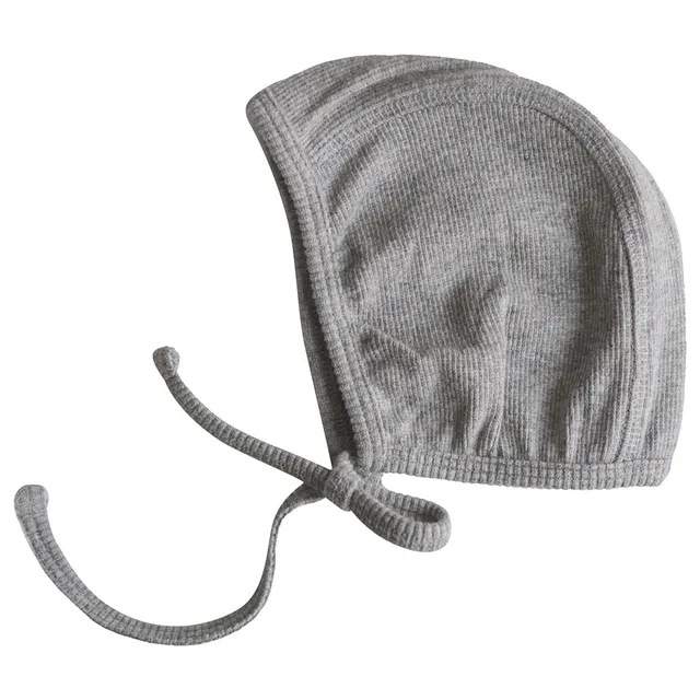 Mushie - Ribbed Baby Bonnet Gray Melange