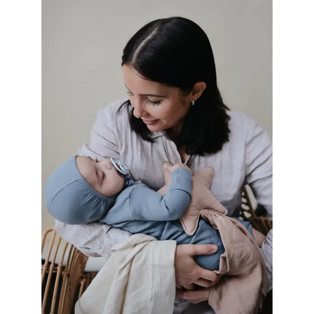 Mushie - Ribbed Baby Bonnet Gray Melange