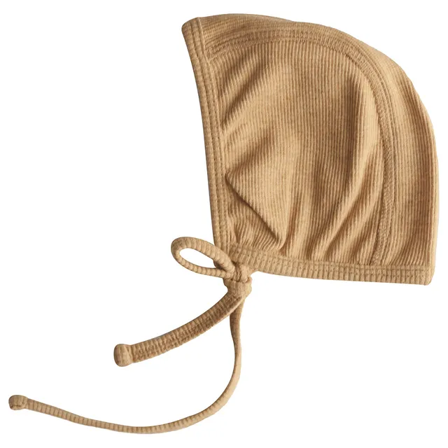 Mushie - Ribbed Baby Bonnet Mustard Melange