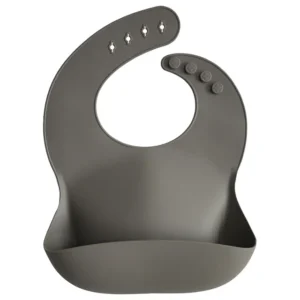 Mushie – Silicone Baby Bib Solid Colors – Dove Grey