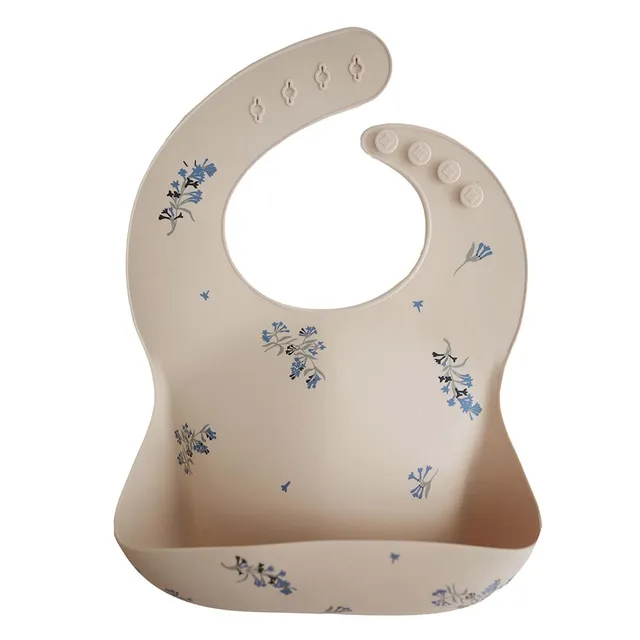Mushie - Silicone Bib Lilac Flowers