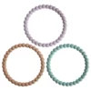 Mushie – Silicone Pearl Teether Bracelets Lilac/Cyan/Soft Peach
