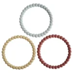 Mushie – Silicone Pearl Teether Bracelets Mellow/Terracotta/Periwinkle