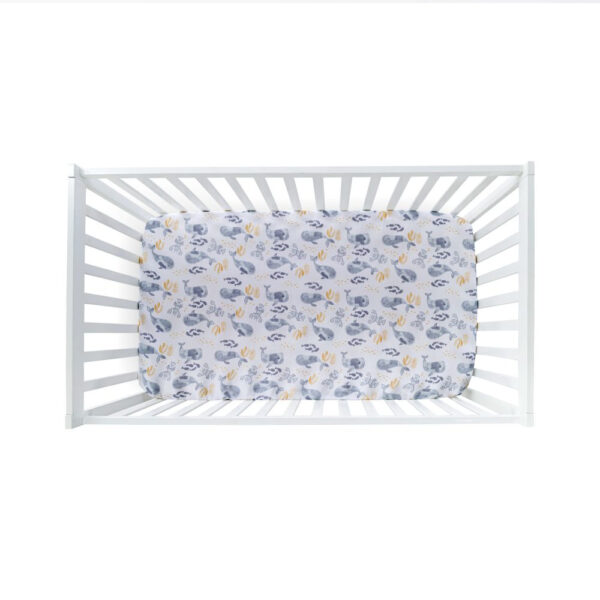 Nini Baby Crib/Cot Fitted Sheet – 100% Muslin Cotton, Up to 70×140 cm, Deep Grey