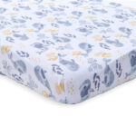 Nini Baby Crib/Cot Fitted Sheet – 100% Muslin Cotton, Up to 70×140 cm, Deep Grey