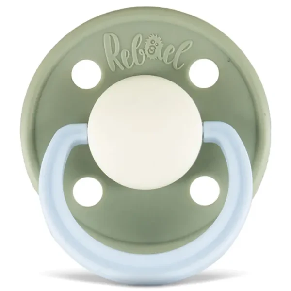 Rebael – Fashion Natural Rubber Round Pacifier Size 1 – Baby 0-6M 1-pack – Cloudy Pearly Elephant