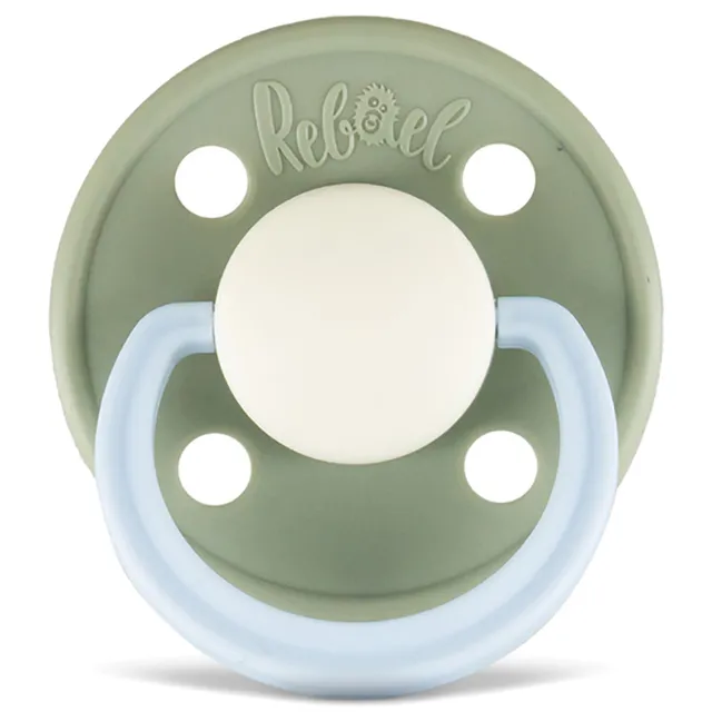 Rebael - Fashion Natural Rubber Round Pacifier Size 1 - Baby 0-6M 1-pack - Cloudy Pearly Elephant